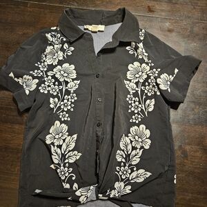 Elegant Black Floral Women's Blouse